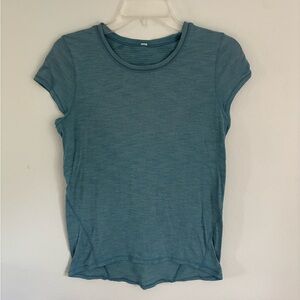 lululemon athletica teal heathered short sleeve crew